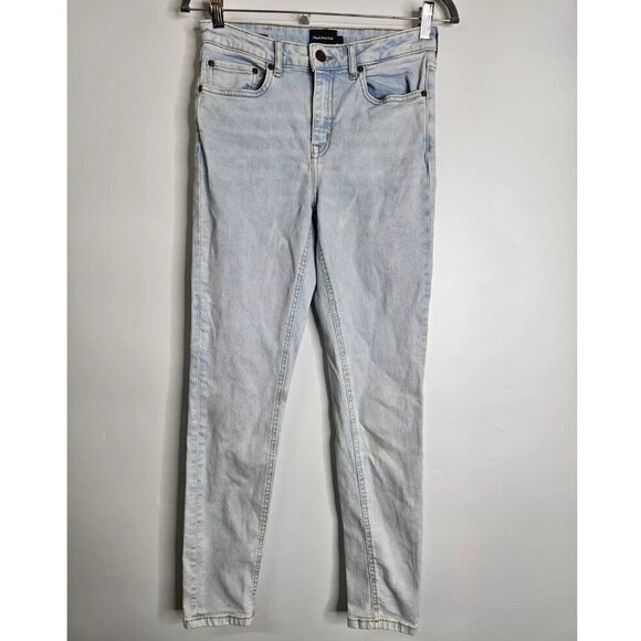 Frank & Oak Debbie Blue Skinny Jeans Mid-Rise Denim Light Wash Womens Size 27 - Picture 1 of 6